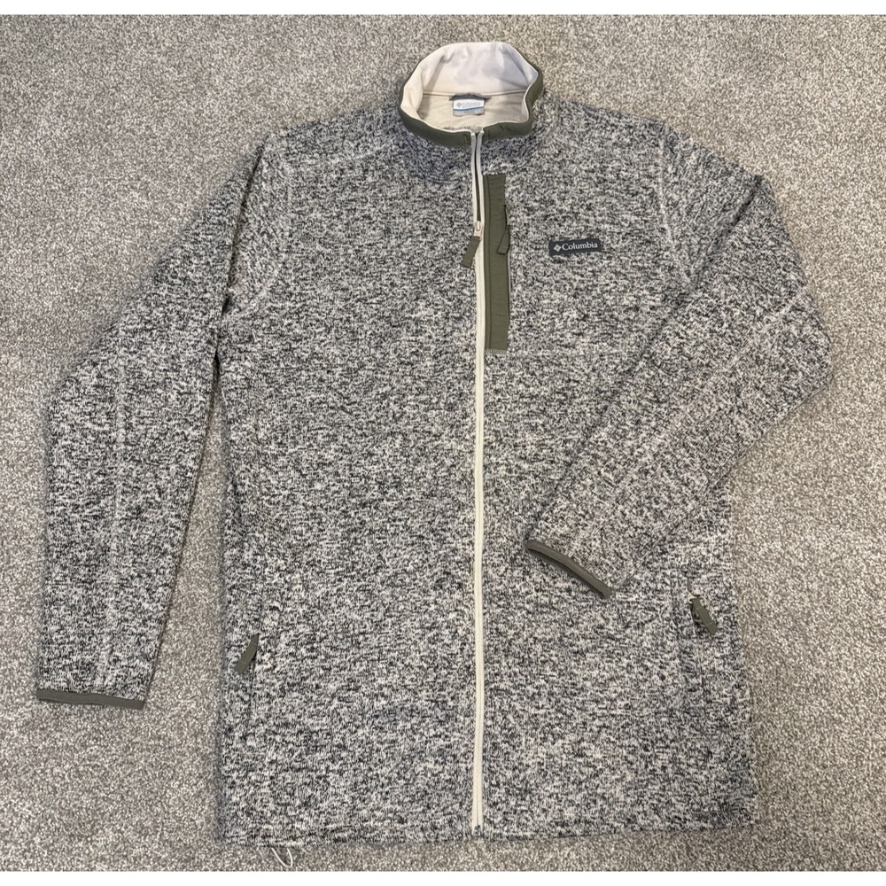 Columbia Sweater Weather Fleece Jacket Men's XLT XL Tall Full Zip Gray Green